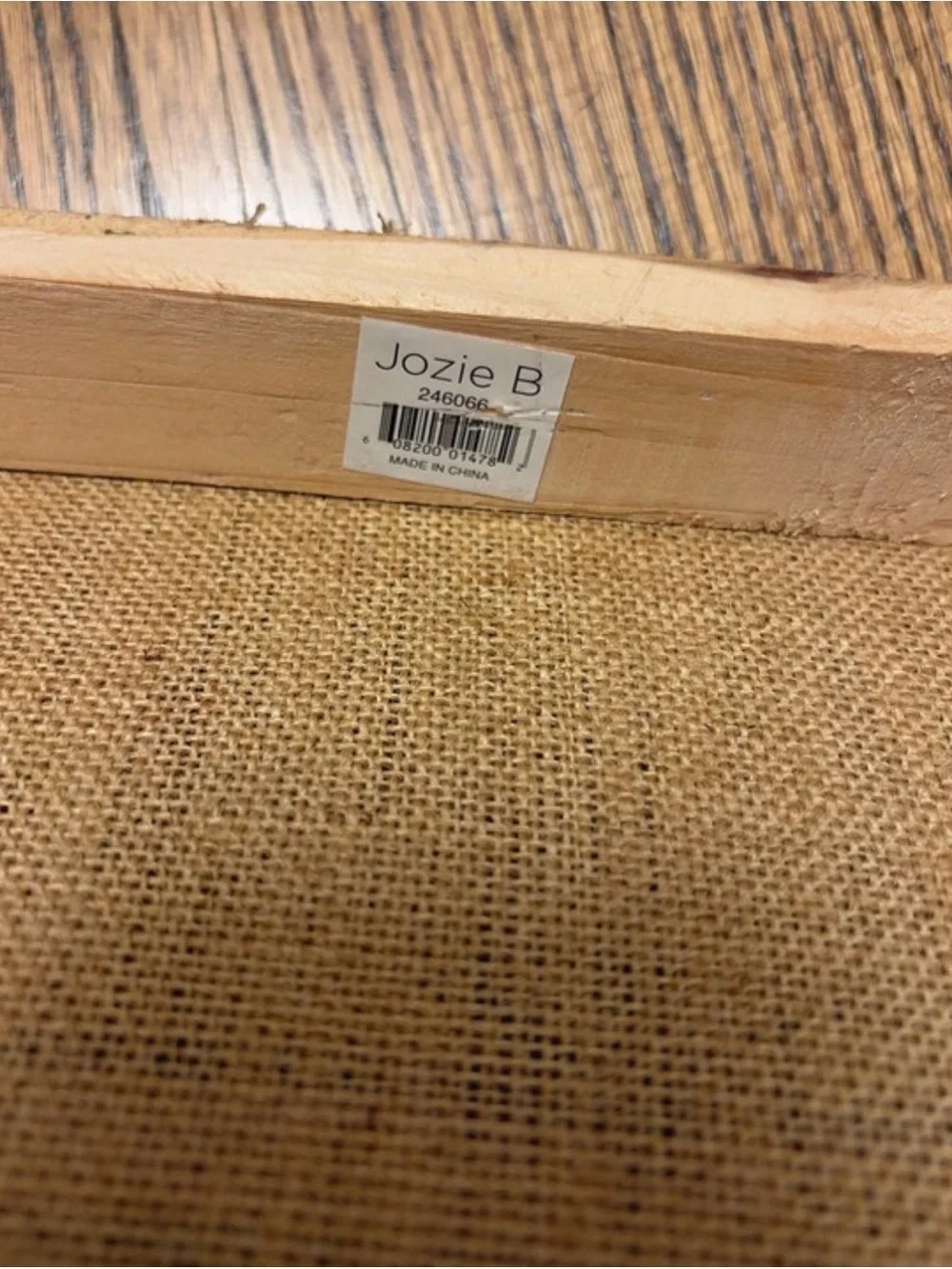 Tandem Bicycle Burlap Wall Art in Natural/Tan